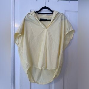 French Connection pastel yellow collared blouse